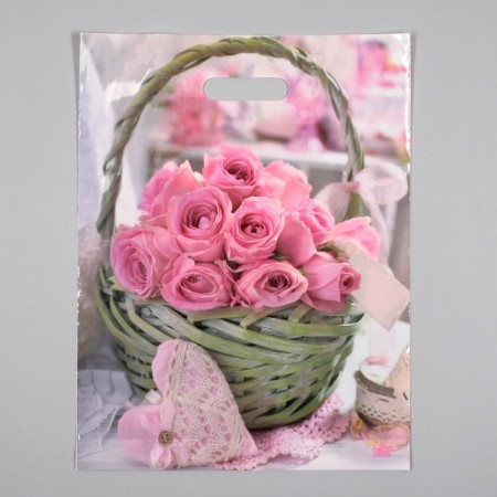 Package "Rose Basket", polyethylene with a cut pen, 60 μm 31x40 cm