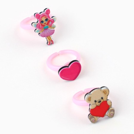 Ring 3 pcs with Cute Girl tattoo 8 x 12 cm-7