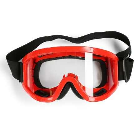 Mask glasses for motor vehicles, transparent glass, red color