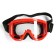 Mask glasses for motor vehicles, transparent glass, red color