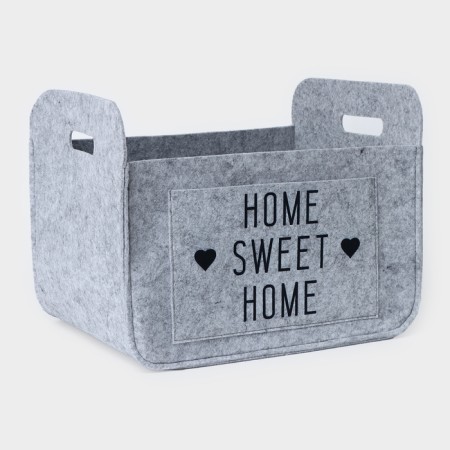 Sweet Home storage basket, 37 × 28 × 22 cm, gray color
