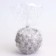 Candle "Shar" in the candlestick with spherical faces of gypsum, 8x7cm, marble with black stripes