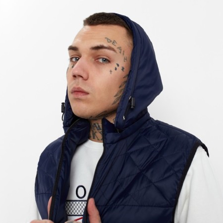 Warm vest of men's, the color is dark blue, size 50-5