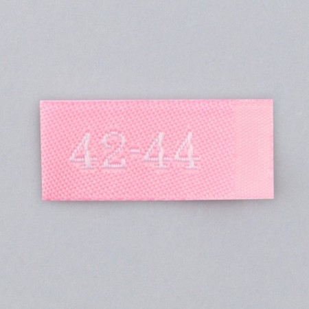 Textile strip "42-44", 5 x 1.1 cm, pink color-2