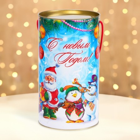 Gift box, tube "New Year's musicians" 120x220mm