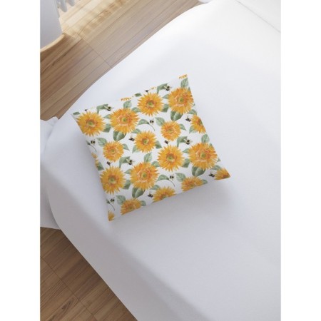 Decorative pillowcase "sunflower and bumblebee", on a zipper, size 45x45 cm