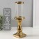 Ceramics candlestick, glass for 1 candle "Monti" d = 7.5 cm gold 9x9x31.5 cm