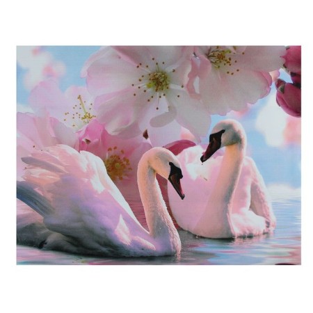 Picture on canvas "Swans under flowers" 30x40 cm