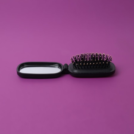 The comb is massage, folding, mirror, 9.5 × 5.5 cm, black color-7
