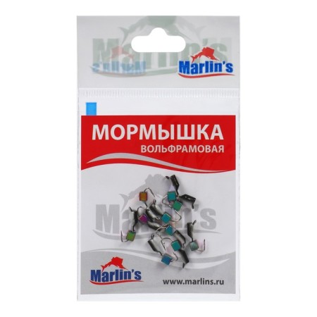 Mormyshka tungsten Marlin’s nails, 2 mm, 0.4 g, black, phosphorus + gasoline, 10 pcs-1