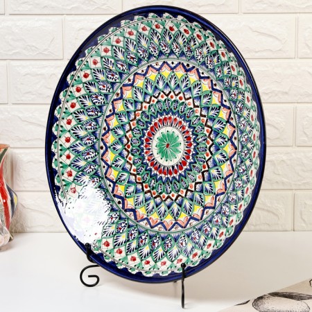 Largan Rishtan ceramics "Patterns", 42 cm, blue-2