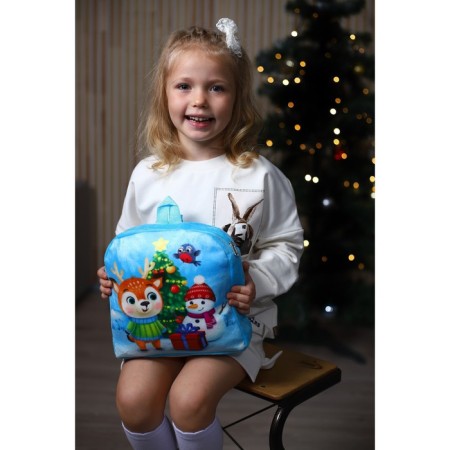New Year's children's backpack "Deer and Snowman", 27x29 cm, for the New Year-6
