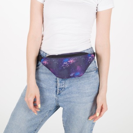 Zipper waist bag, outer pocket, purple color-3