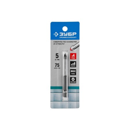 Drill "Professional" 29845-05, tile/ceramics/glass, hexagonal shank, 5 mm-2