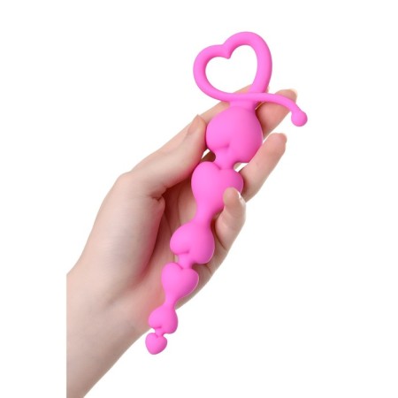 Anal chain Todo by toyfa sweety, silicone, pink color, 18.5 cm, d 3.1 cm-2