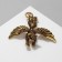 Manticore brooch, beige-brown color in black gold