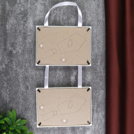 Double photo frame on braid L-3 10x15 cm pearl (plastic screen)-3