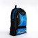 A backpack on a zipper with an increase, 55l, 5 external pockets, blue color