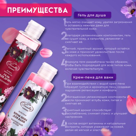 Gift set of Liss Kroully cosmetics: Bath cream, 260 ml + shower gel, 260 ml-1