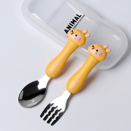 A set of children's cutlery in the “Tigers” case, fork, spoon-3