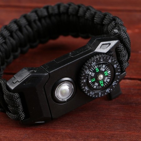 Bracelet for survival "Master K.", with a compass and a flashlight, paracord 3 m, 24 x 2 cm-3