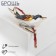 Brooch "Bird" Chizhik, colored in gold