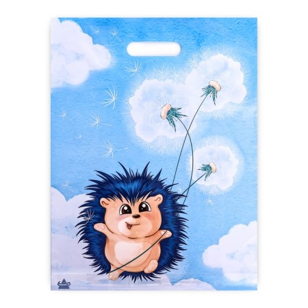 Package "Hedgehog with Dandelion", polyethylene with a cut pen, 30x40 cm, 60 μm