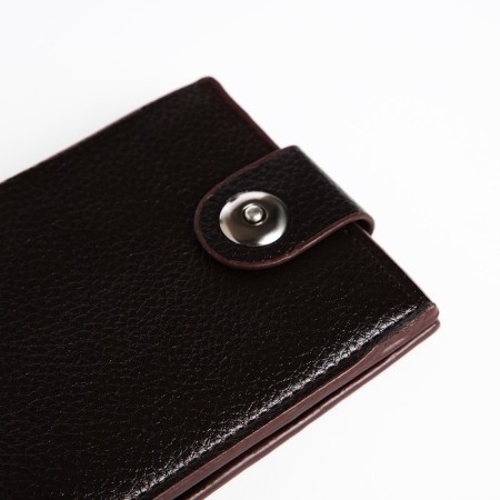 Male purse on a magnet, department for bills, for maps, brown color-2