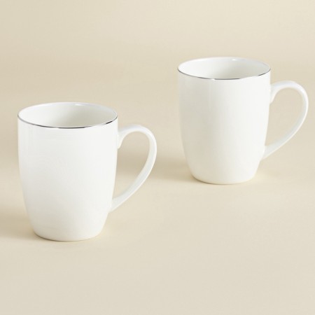 Sl Home Cascan, 380 ml, 11.8 × 8.5 × 10.4 cm, set 2 pcs, bone porcelain, white-3