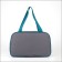 Lightning bag, external pocket, textura, gray/turquoise color