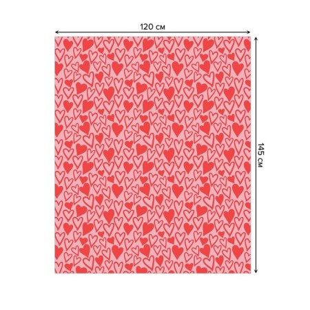 The tablecloth on the table “Many hearts”, rectangular, Saten, size 120x145 cm-1