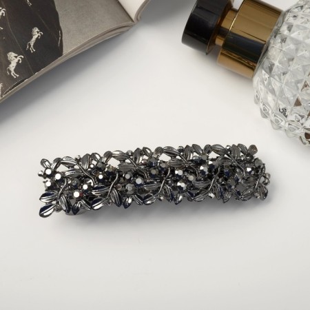 Halfish hair clip "Grace" Direct branches, 9 cm, silver