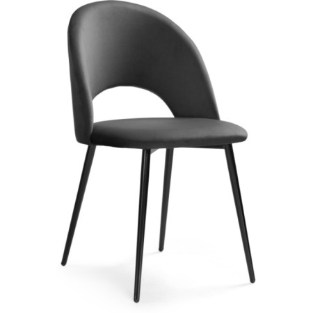 Chair on the metal frame Irre Metal/velor, black/dark gray 50x55x82 cm