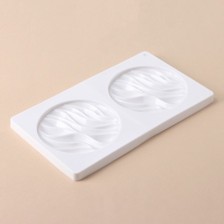 Form for mousse desserts and baking double shares "Zebrano", 30.5 × 18 cm, white color-4