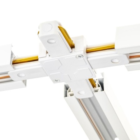Connector Track-hide for connecting the tire pipeline X-shaped hard Artline plastic/copper BEL 59749 4-5