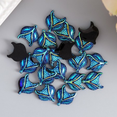 Decorative element "Fox" color blue 11x13 mm-1