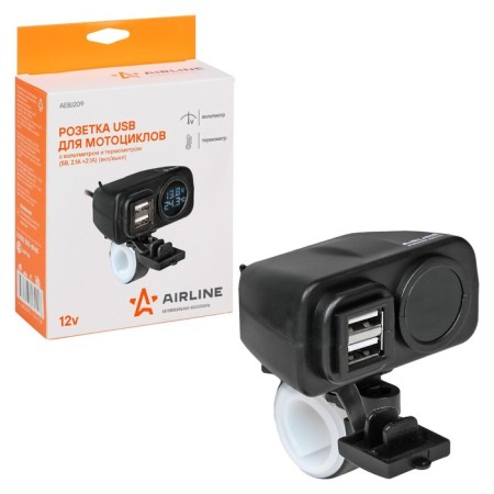 USB Airline socket, for motorcycles with a voltmeter and thermometer of 5V