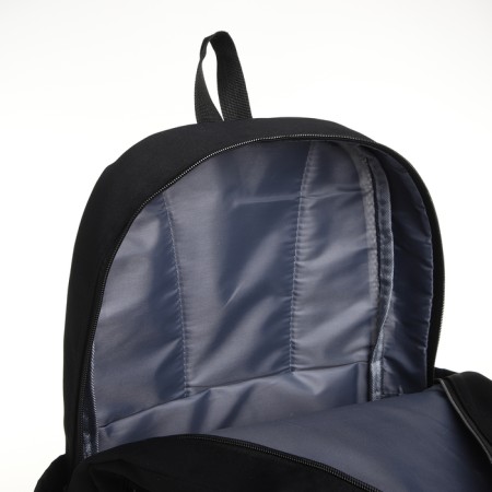 School backpack from textiles on a zipper, 2 departments, 3 pockets, black color-3
