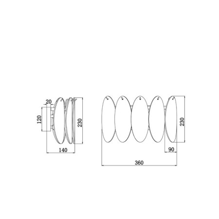 Wall lamp 40W, 2HE14, 23x14 cm, brass-2