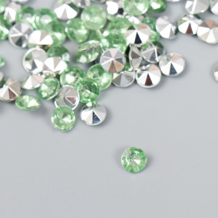 Decor for creativity in the bottle "Rhinestones. Light green" set 250 pcs d = 0.6 cm 4x3x3 cm-1