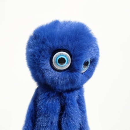 A toy for cats "octopuses" from artificial fur, up to 19 cm, blue-1