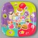 Disposable square plate "Happy Birthday", sticker , 16.5x16.5 cm