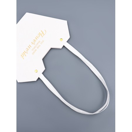 Flower bag embossing is white, "the most beautiful", moisture -resistant, 23x15x9 cm-3