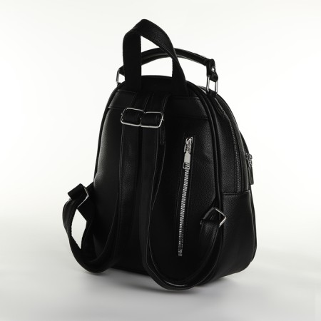 City backpack on a zipper, black color-2
