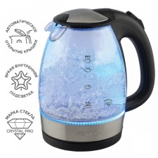 Electric kettle Scarlett SC-EK27G91, glass, 1.7 l, 2200 watts, black-silver