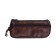 School pencil case with zipper, leatherette, 2 departments, mix