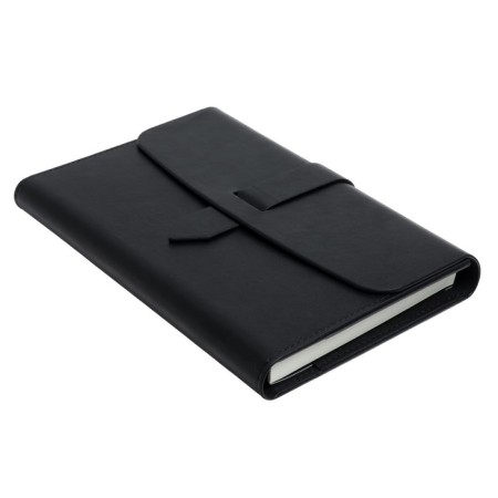 Deliciper of Leduced A5, 136 SENETE sheets, Cover artificial leather, magnetic strap, replaced block, black-1