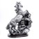 Table clock "Horse", silver color, 40x31x15 cm