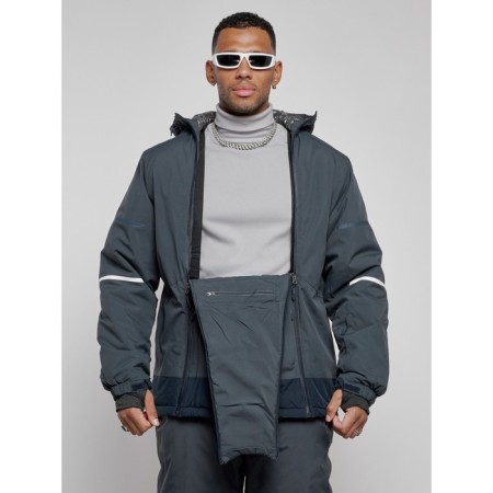 Male winter ski costume, size 48, dark gray color-7