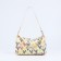 Cross-Body bag with zipper, beige color/multi-colored